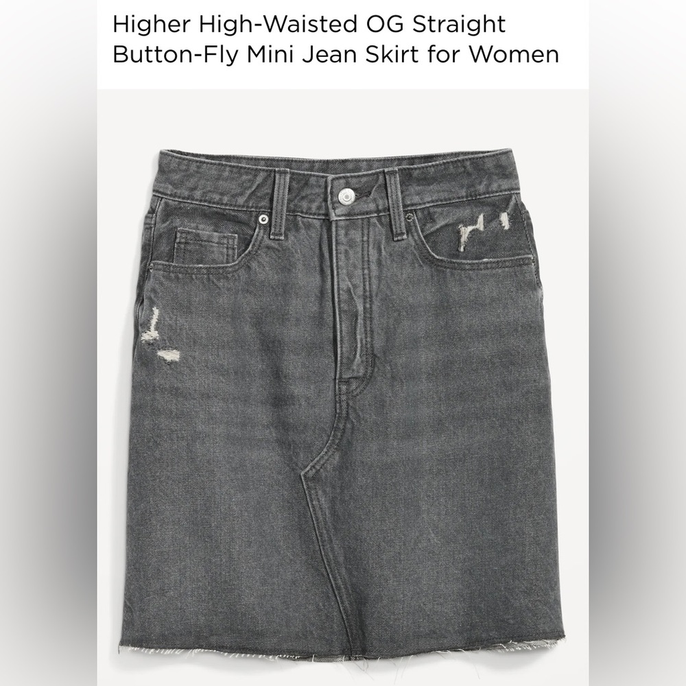 Higher High-Waisted OG Straight Button-Fly Mini Jean Skirt for Women